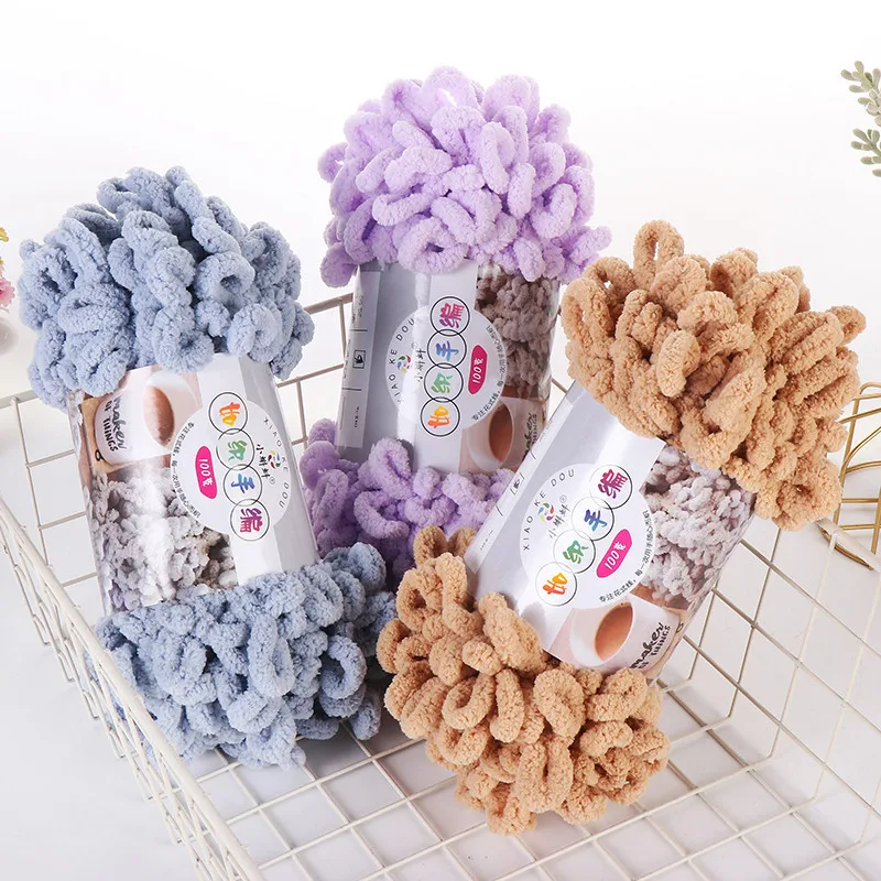 Woven Scarf Blanket - 5pcs100g/Roll Puffy Finger Loop Yarn Needle