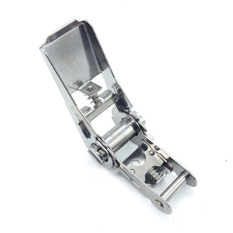 Tie Clip Silver - Silver Tone Stainless Steel Ratchet Buckle