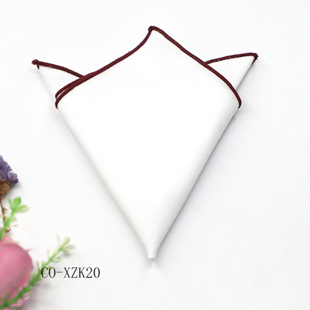 Solid Striped Brown Pocket Squ - Handkerchief Cotton Men avis et prix