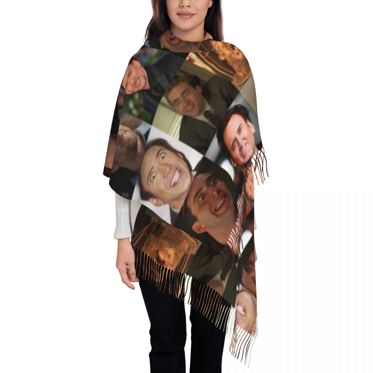 Nicolas Cage Funny Face Meme S - Pashmina Wrap Large avis et prix