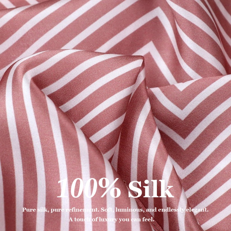 100% Pure Silk Scarf Women Hij - Silk Tie Striped avis et prix