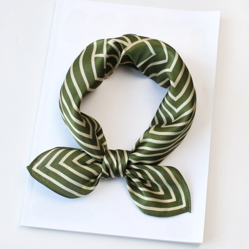100% Pure Silk Scarf Women Hij - Silk Tie Striped avis et prix