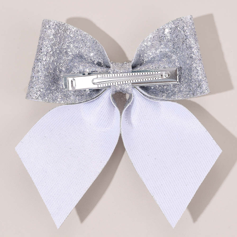 6Pcs Sparkling Bow Hair Clips  - Tie Clip Silver avis et prix
