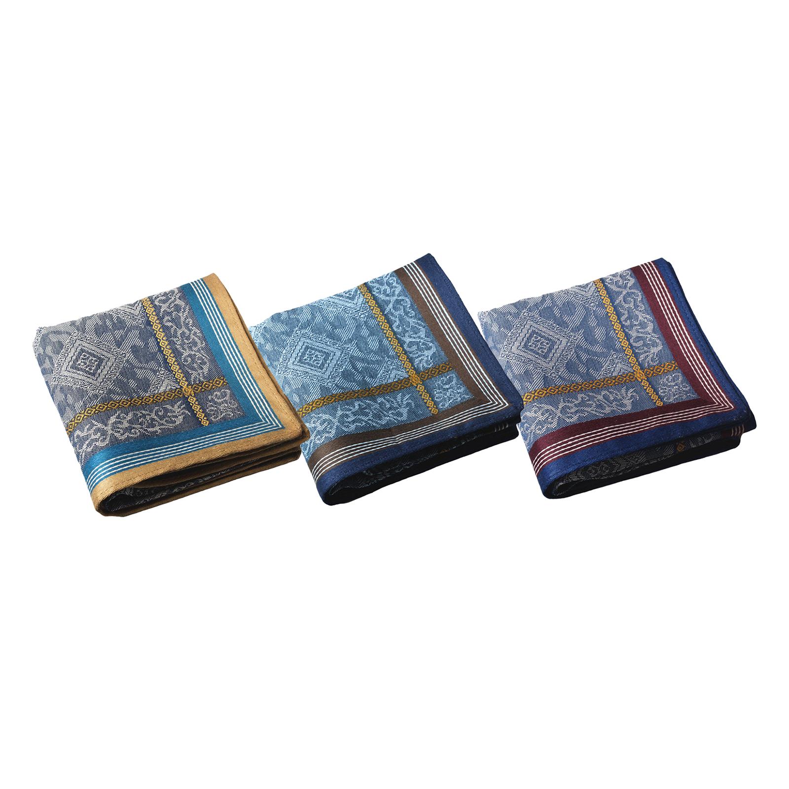 3Pcs Pocket Square Hankies Jac - Handkerchief Cotton Men avis et prix