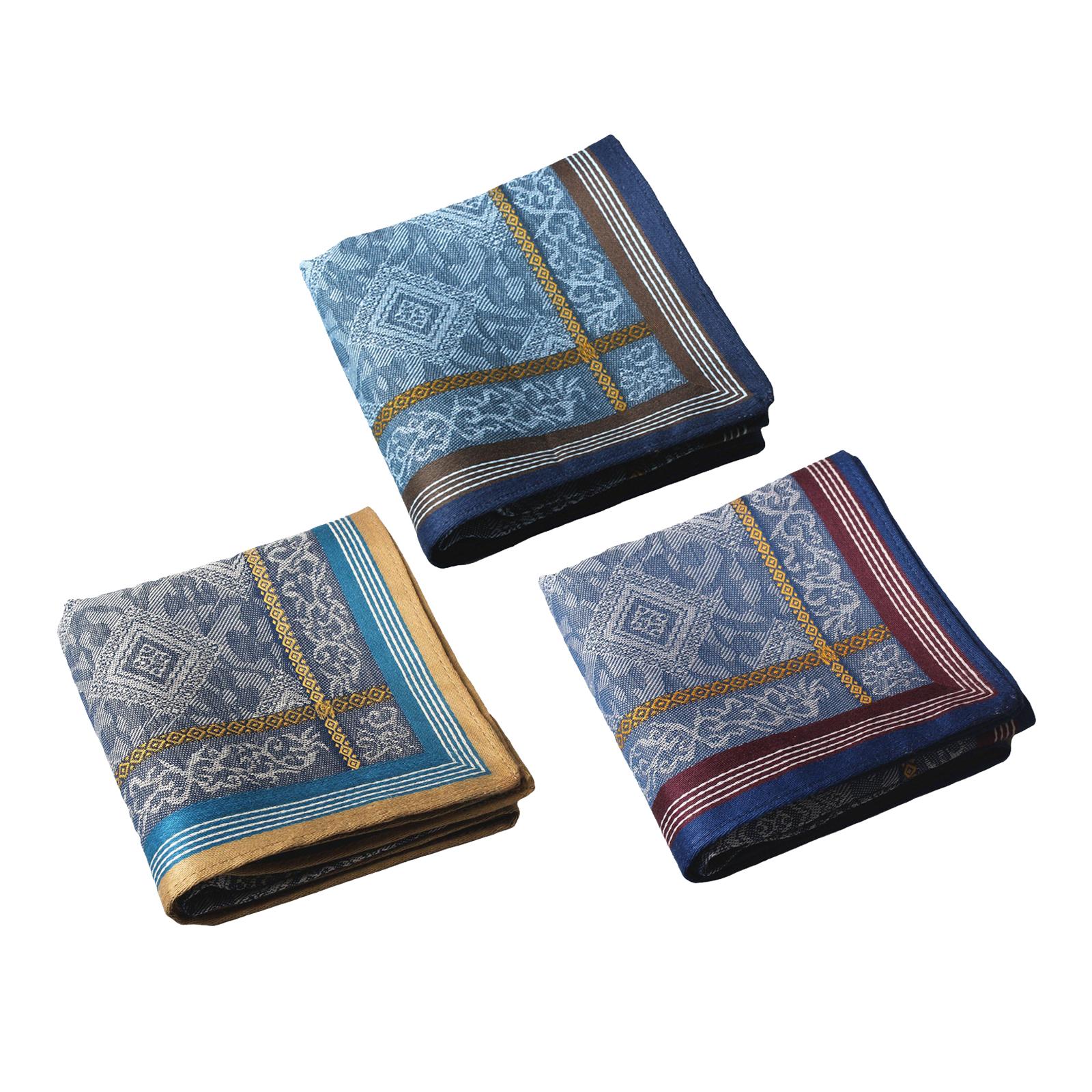 3Pcs Pocket Square Hankies Jac - Handkerchief Cotton Men avis et prix