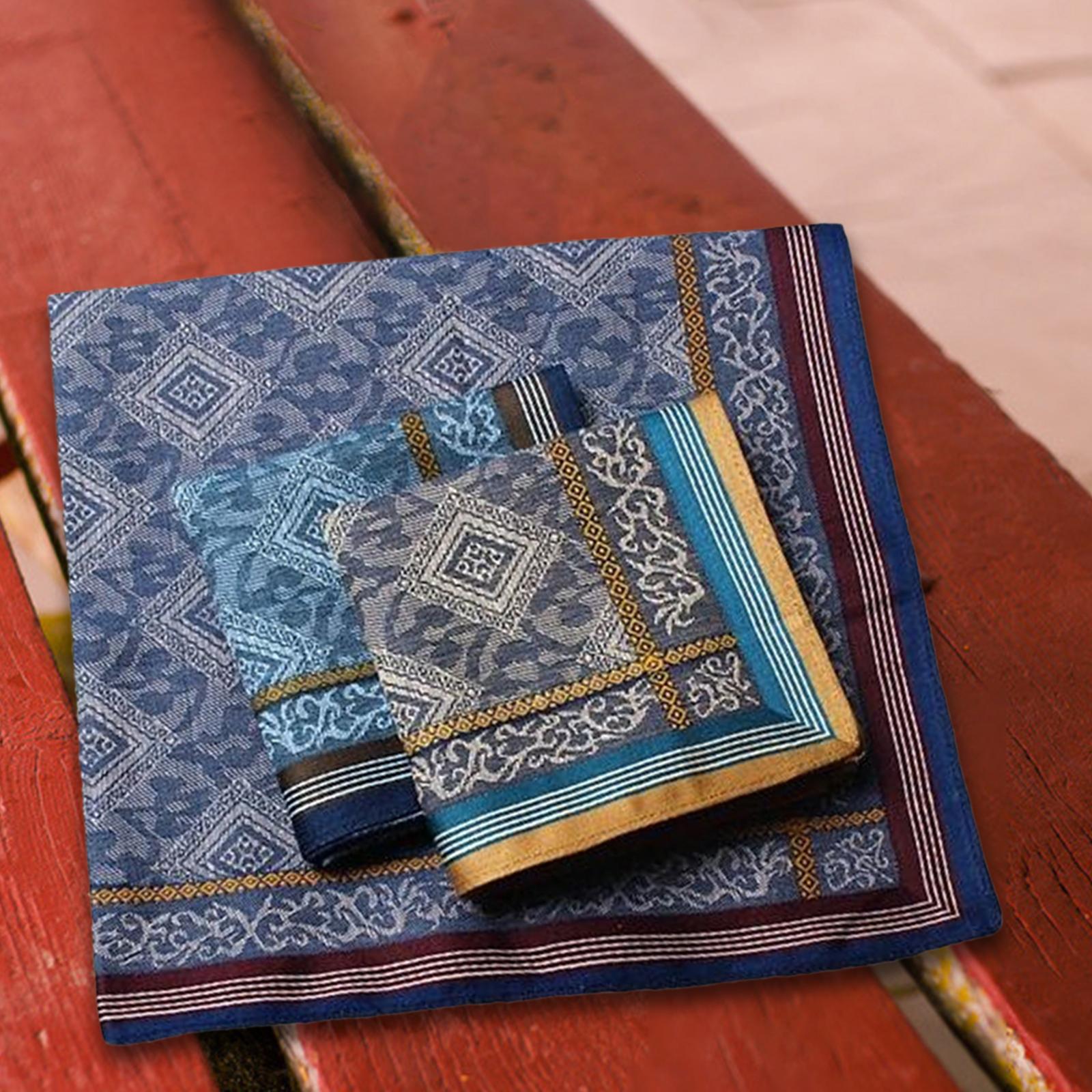 3Pcs Pocket Square Hankies Jac - Handkerchief Cotton Men avis et prix