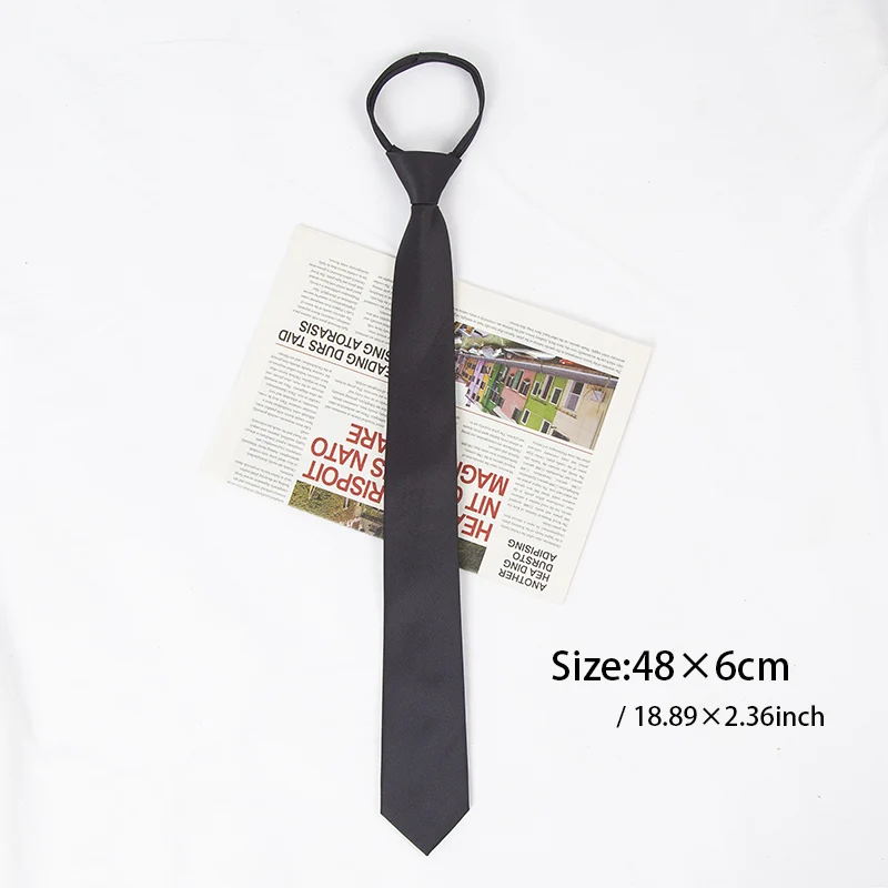 Unisex Black Simple Clip on Ti - Skinny Tie Men avis et prix