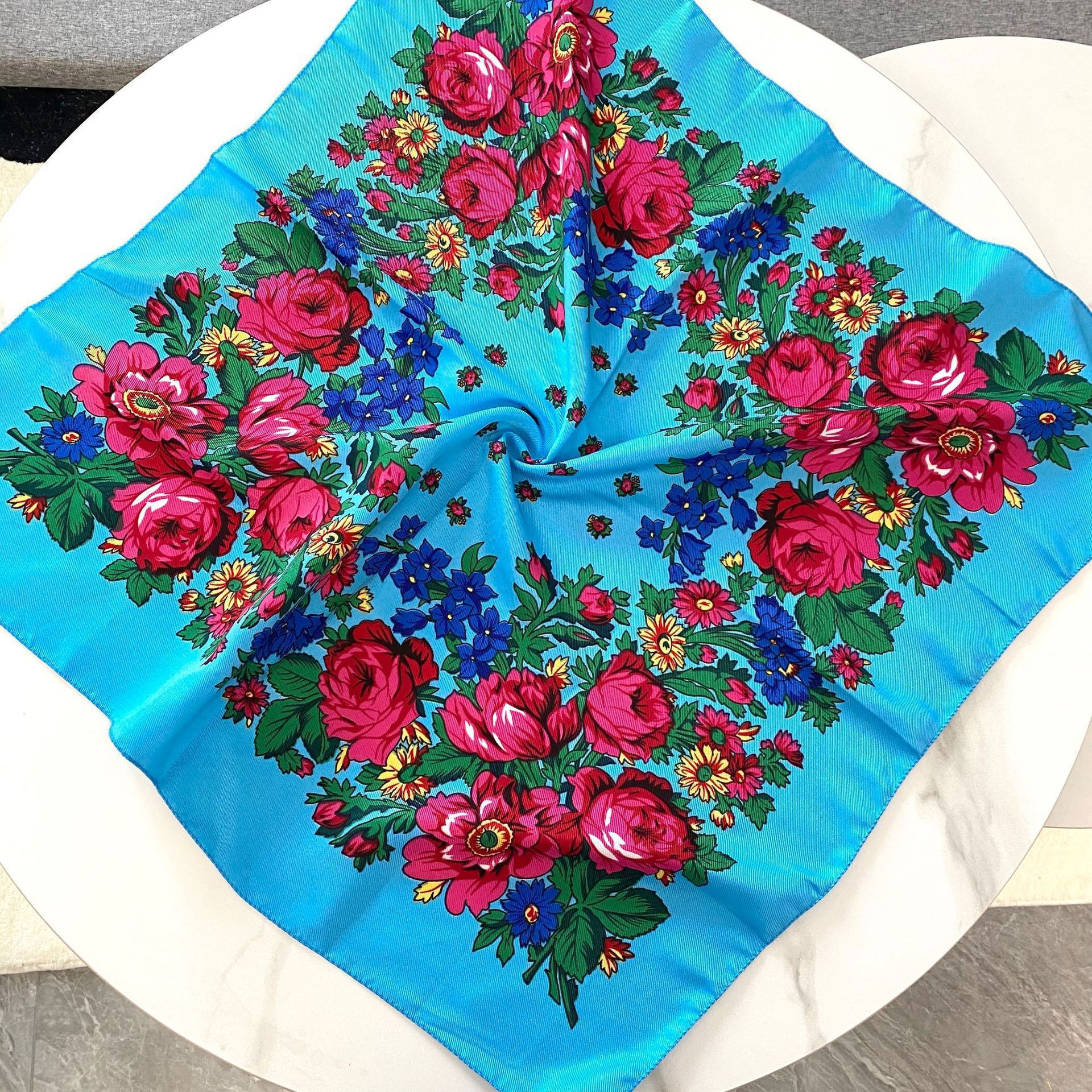70*70cm Russian Floral Square  - Bandana Cotton avis et prix