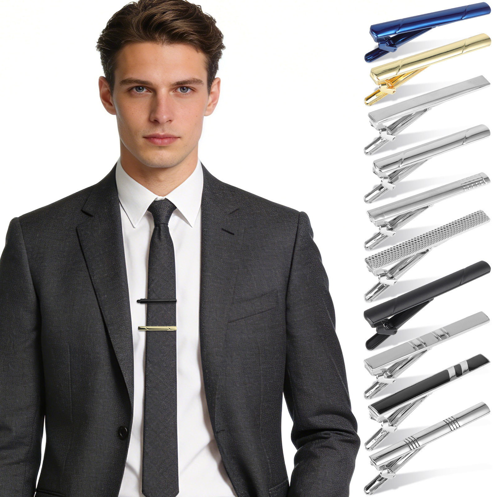 10Pcs Tie Clip Set for Men Ele - Tie Bar Set Gift avis et prix