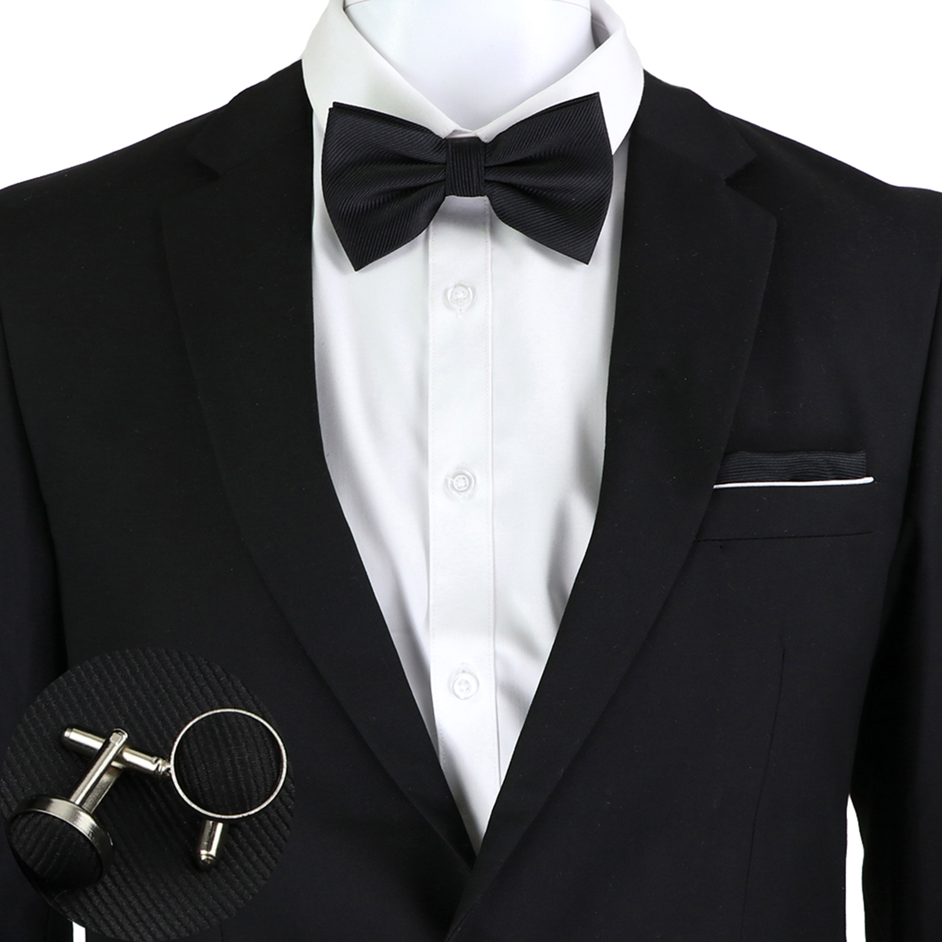 New Solid Color Bow Tie Set Fo - Silk Tie Striped avis et prix