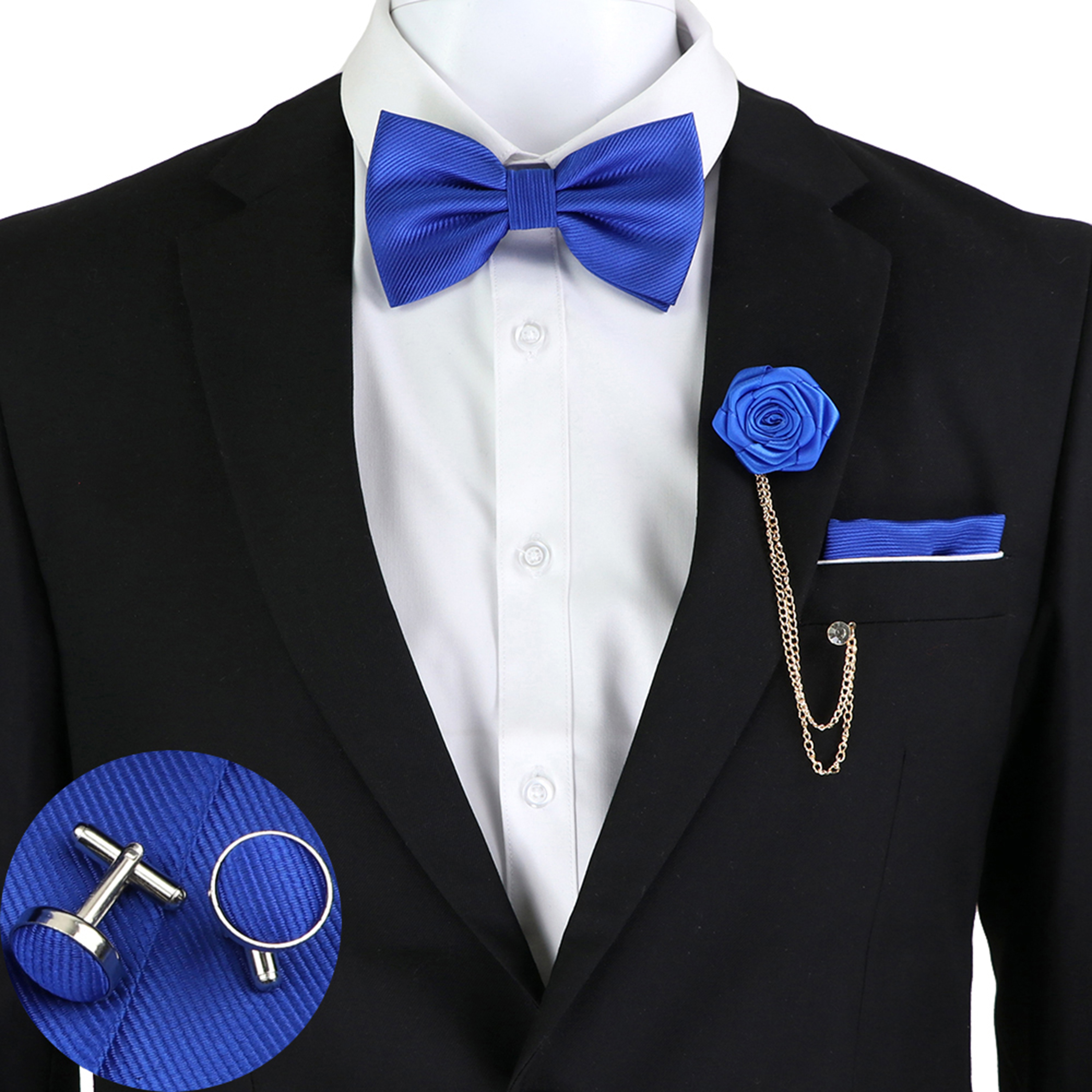 New Solid Color Bow Tie Set Fo - Silk Tie Striped avis et prix
