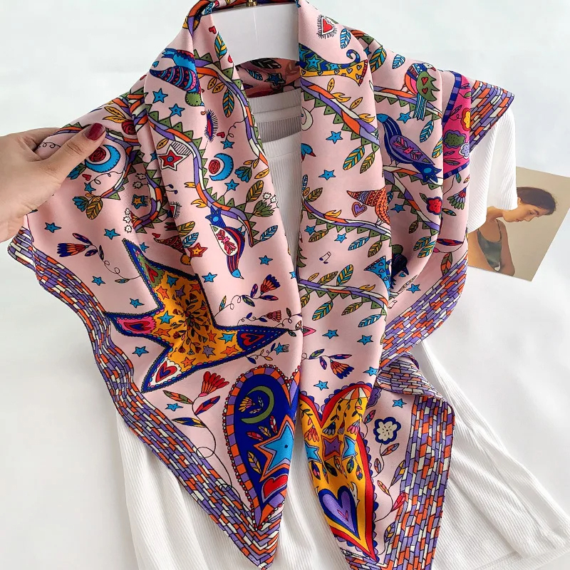 2024 90*90cm Square Scarf Twil - Bandana Cotton avis et prix
