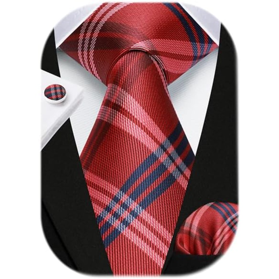 Mens Ties Set Stripe Plaid Tie - Silk Tie Striped avis et prix