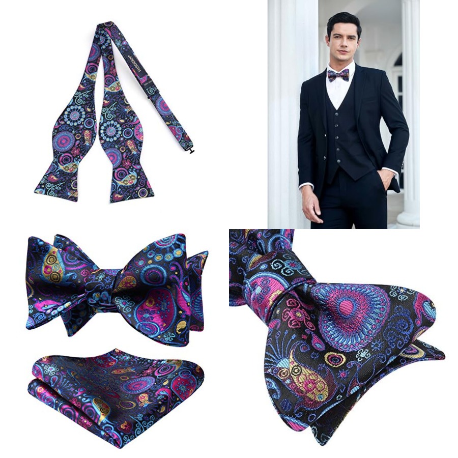 Bow Ties for Men Floral Bowtie - Pocket Square Set avis et prix