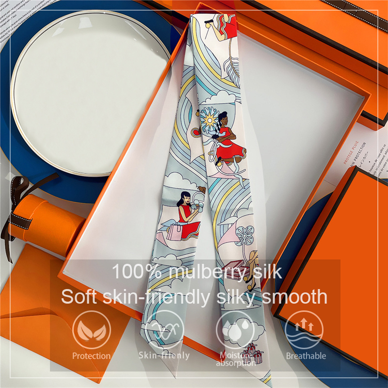 Women 100% Mulberry Silk Scarf - Ascot Neck Scarf avis et prix