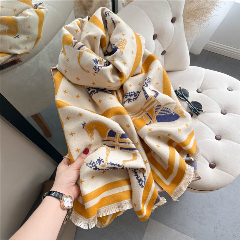 Luxury Horse Print Thick Cashm - Woven Scarf Blanket avis et prix