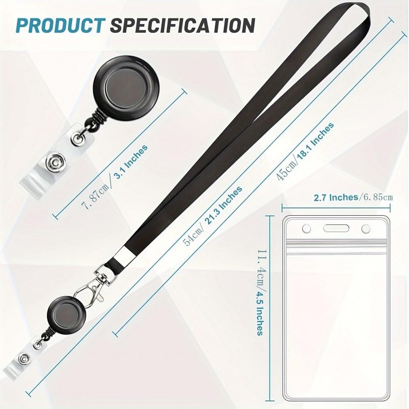 4PCS Lanyard Black Retractable - Lanyard Badge Holder avis et prix