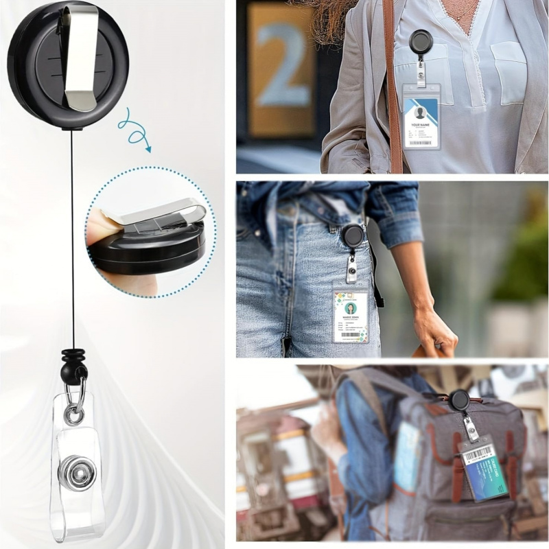 4PCS Lanyard Black Retractable - Lanyard Badge Holder avis et prix