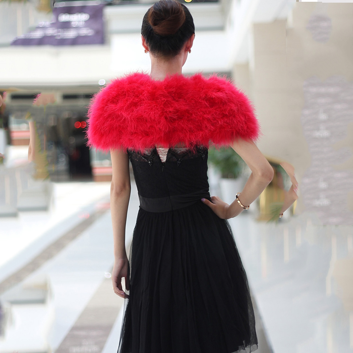 Women Ostrich Feather Boa Shaw - Stole Wedding Shawl avis et prix