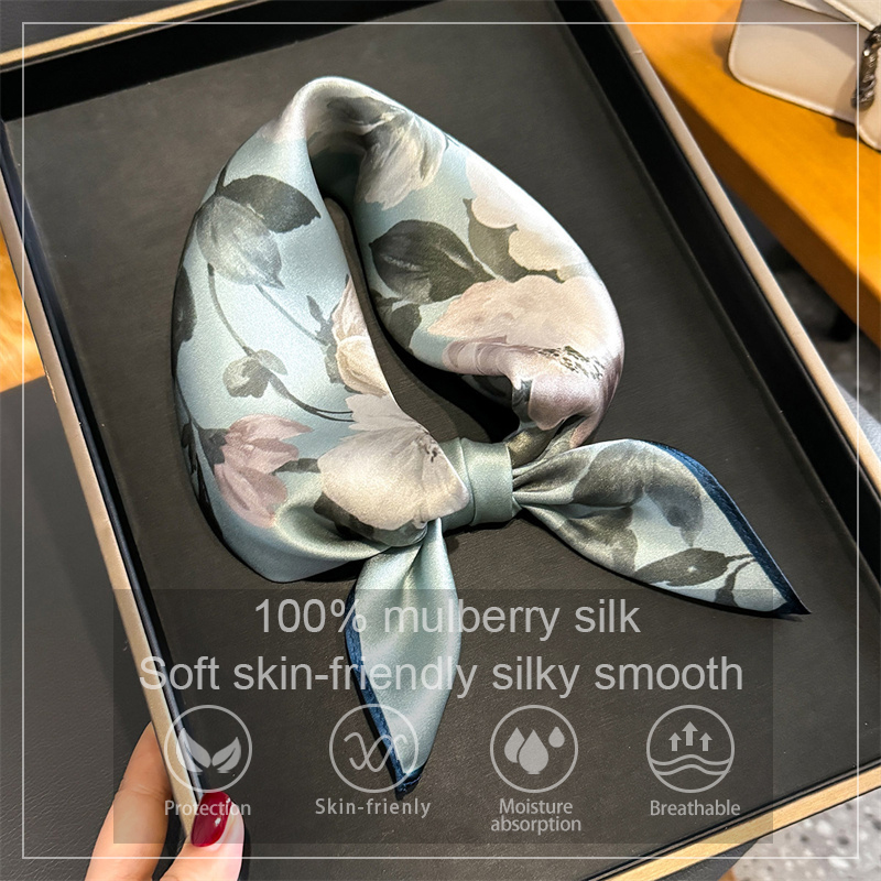 100% Silk Scarf Bandana Women  - Scarf Silk Square avis et prix