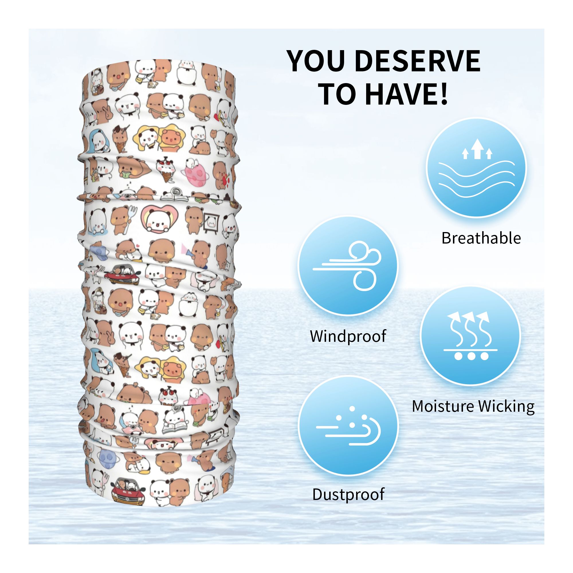 Custom Bear Cartoon Peach And  - Neck Warmer Tube avis et prix