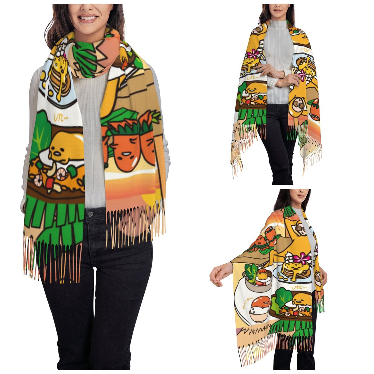 Women's Scarf with Tassel Gude - Pashmina Wrap Large avis et prix