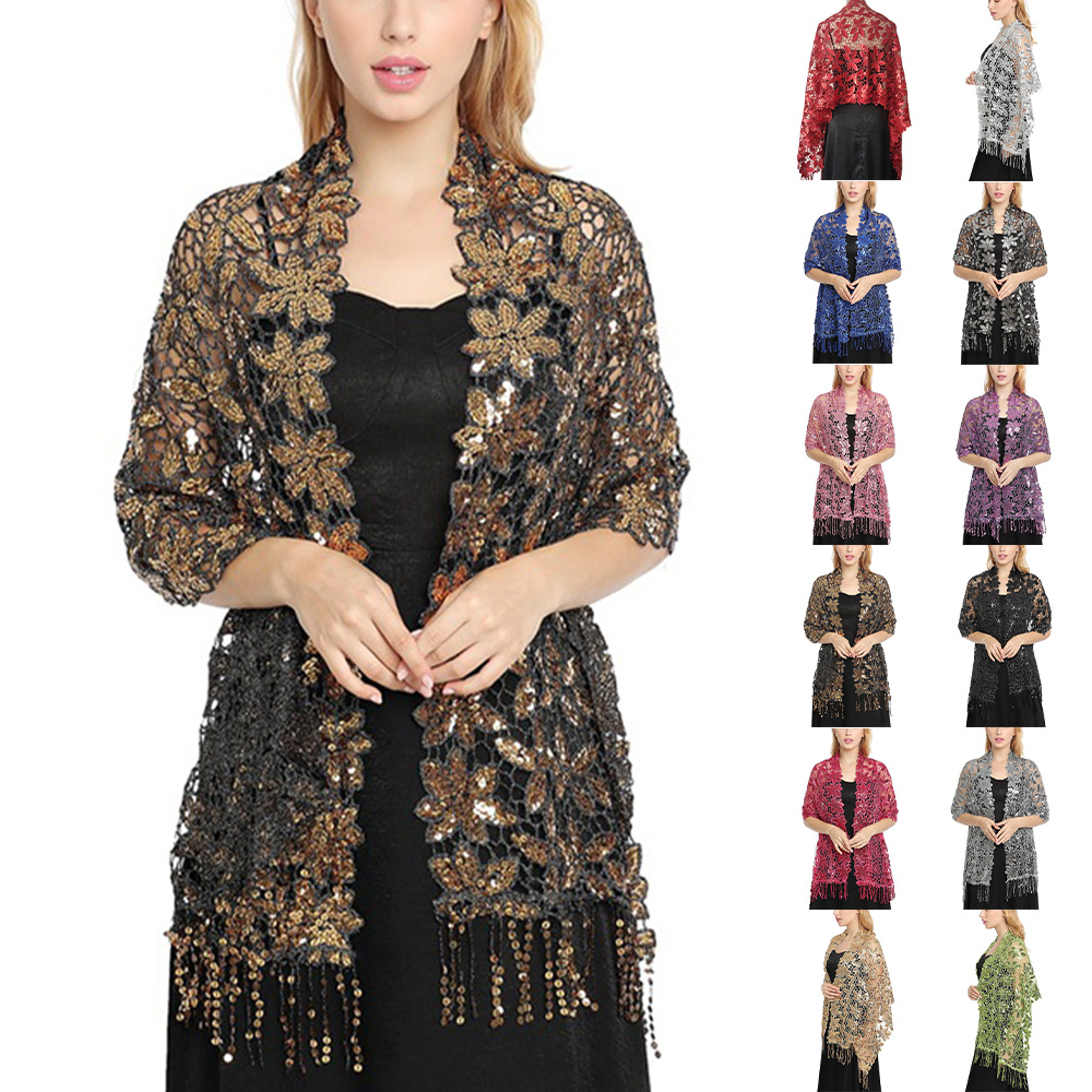 Bridal Wedding Hollow Sequin L - Stole Wedding Shawl avis et prix