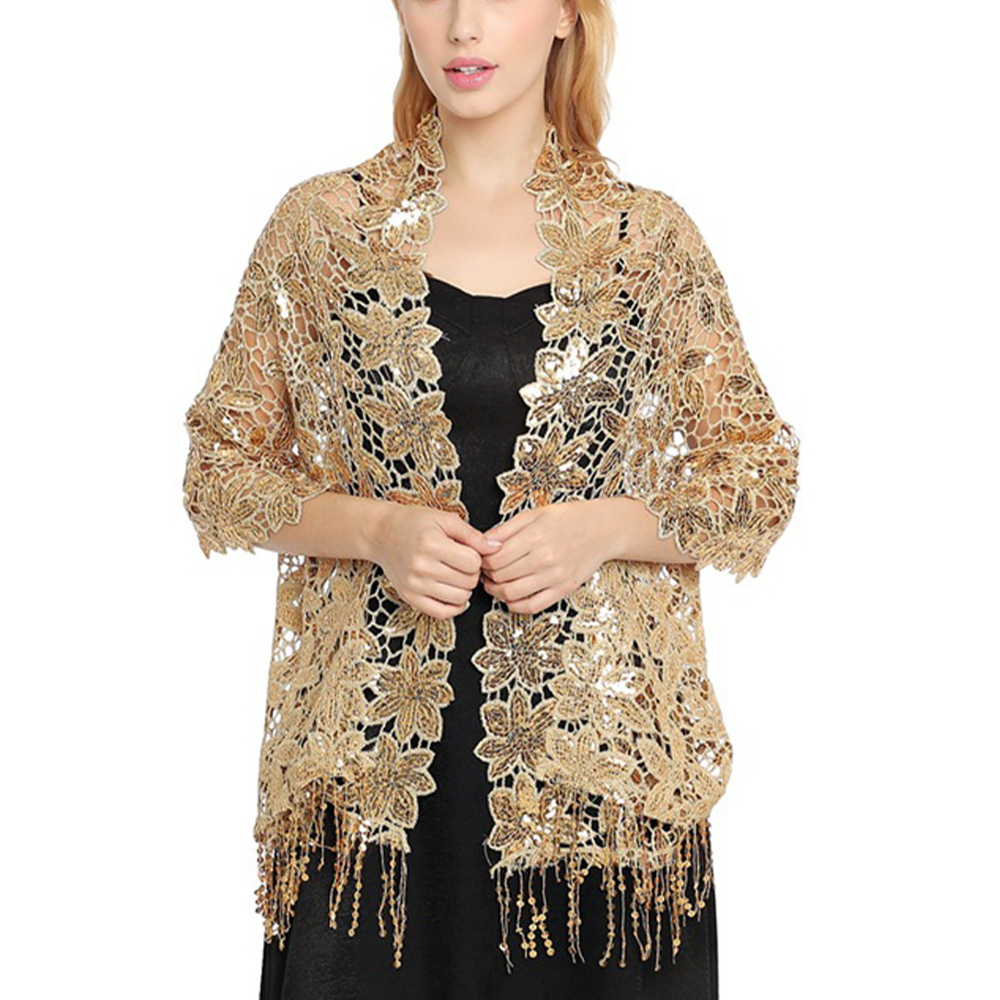 Bridal Wedding Hollow Sequin L - Stole Wedding Shawl avis et prix