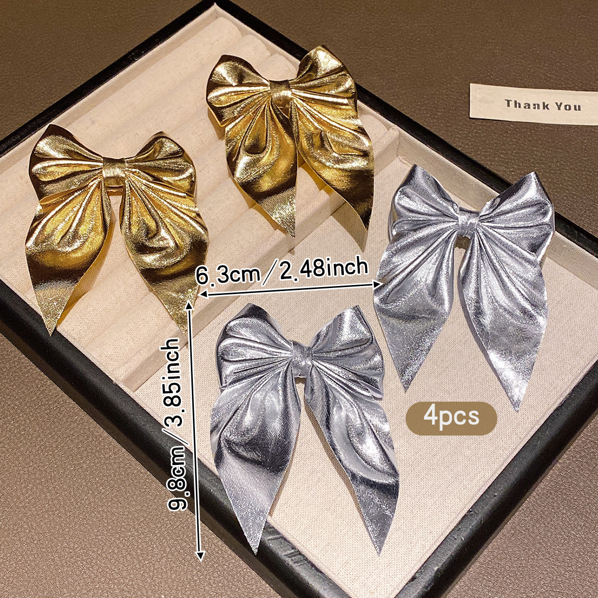 4 fashionable bow hair clips i - Tie Clip Silver avis et prix