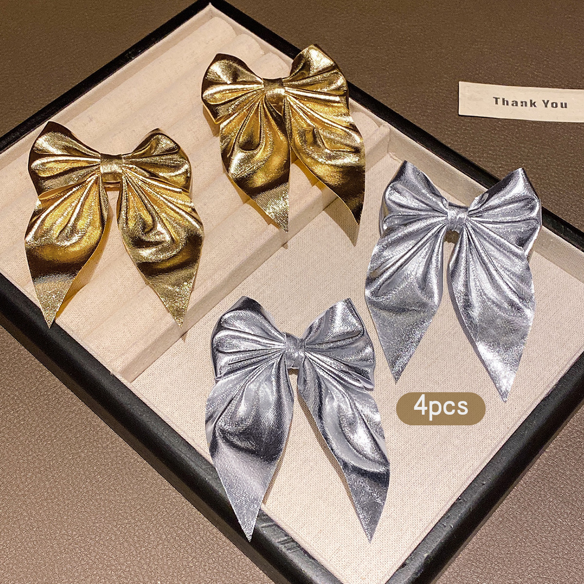 4 fashionable bow hair clips i - Tie Clip Silver avis et prix