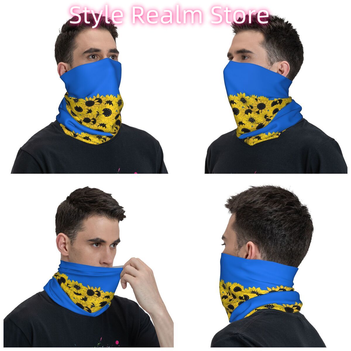 Blue Sunflower Printed Winter  - Neck Warmer Tube avis et prix