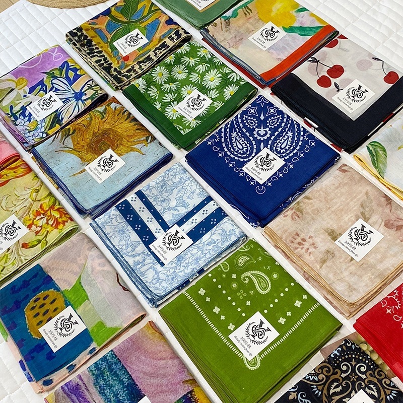 100% Cotton Square Scarf For W - Bandana Cotton avis et prix