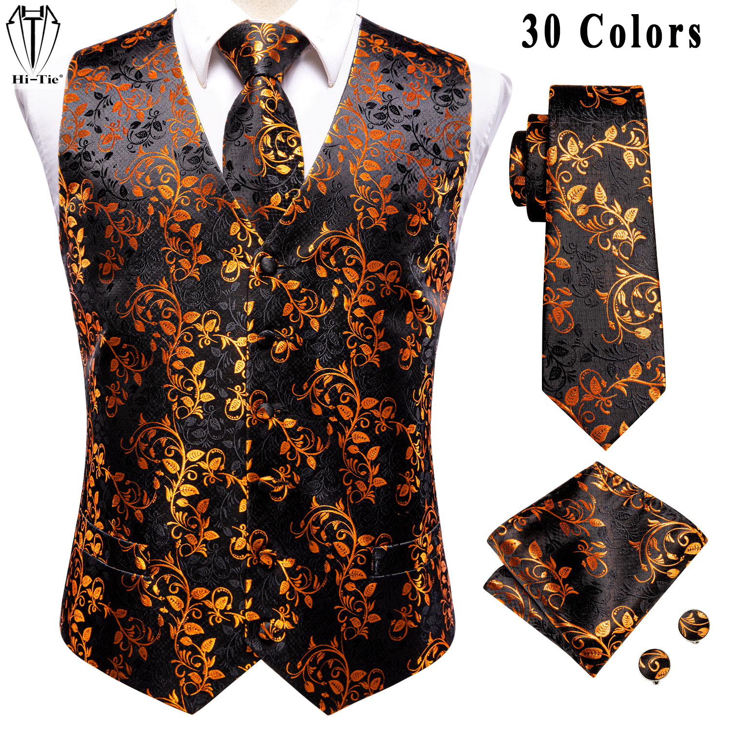 Hi-Tie Silk Mens Vests Sleevel - Silk Tie Striped avis et prix