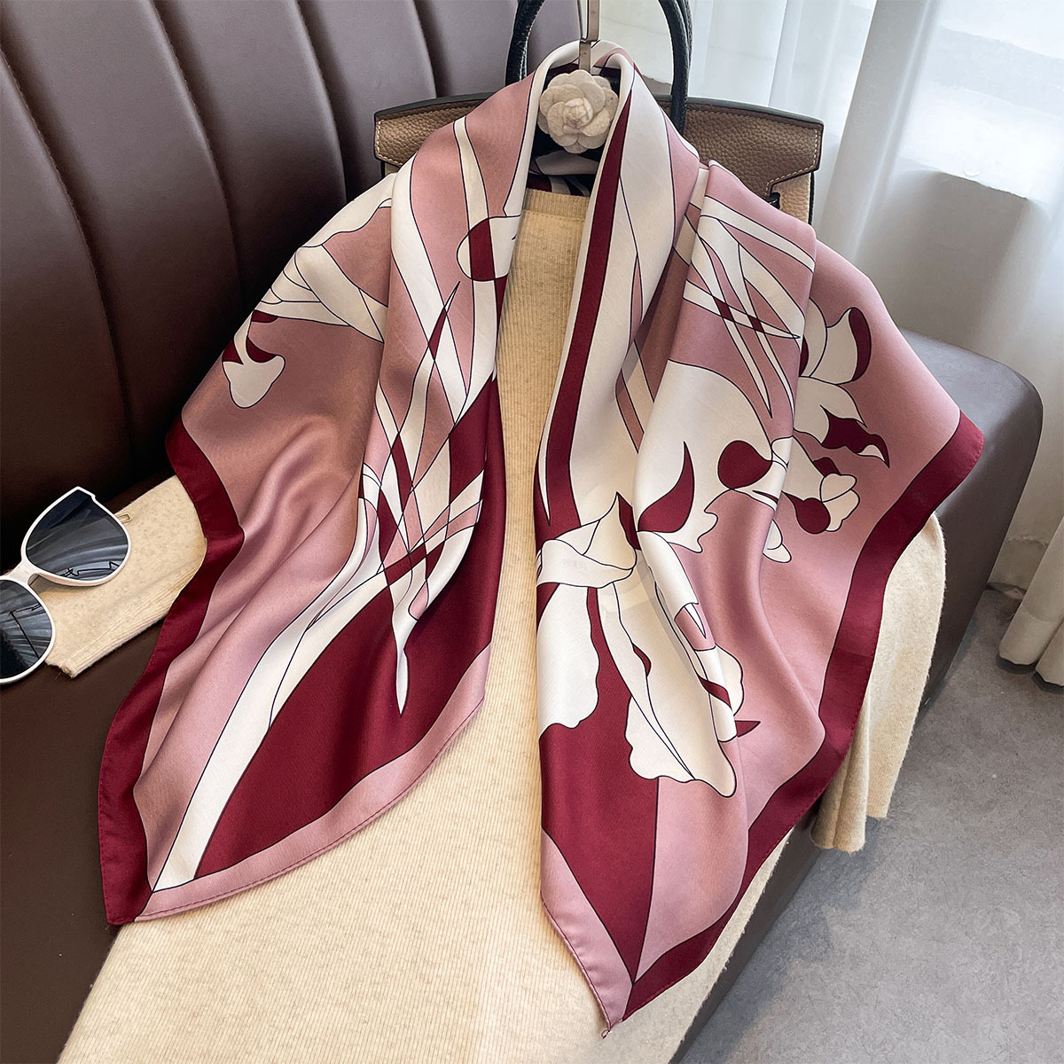 Luxury 90*90Cm Square Scarf Tw - Scarf Silk Square avis et prix