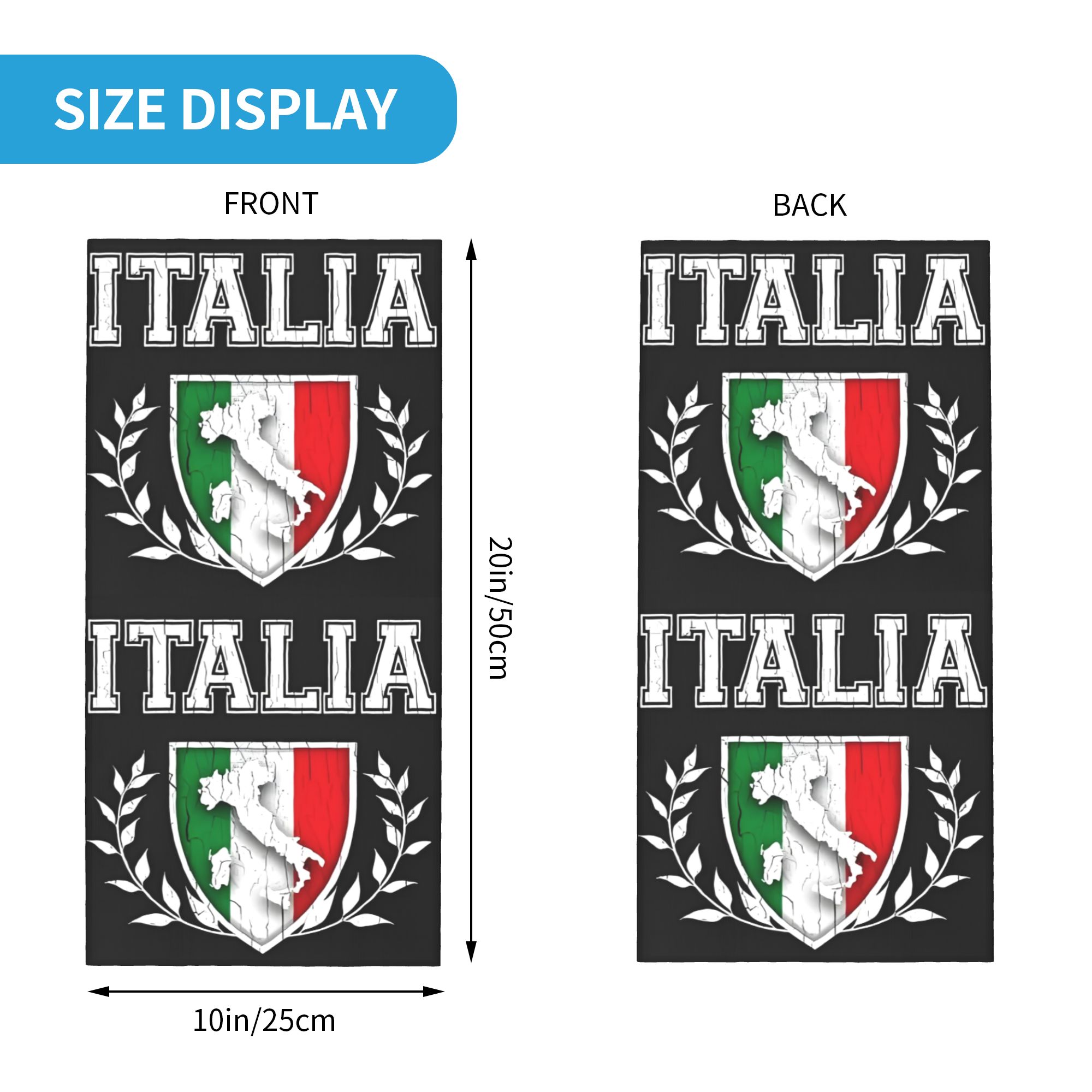 Custom Italy Flag Bandana Neck - Neck Warmer Tube avis et prix