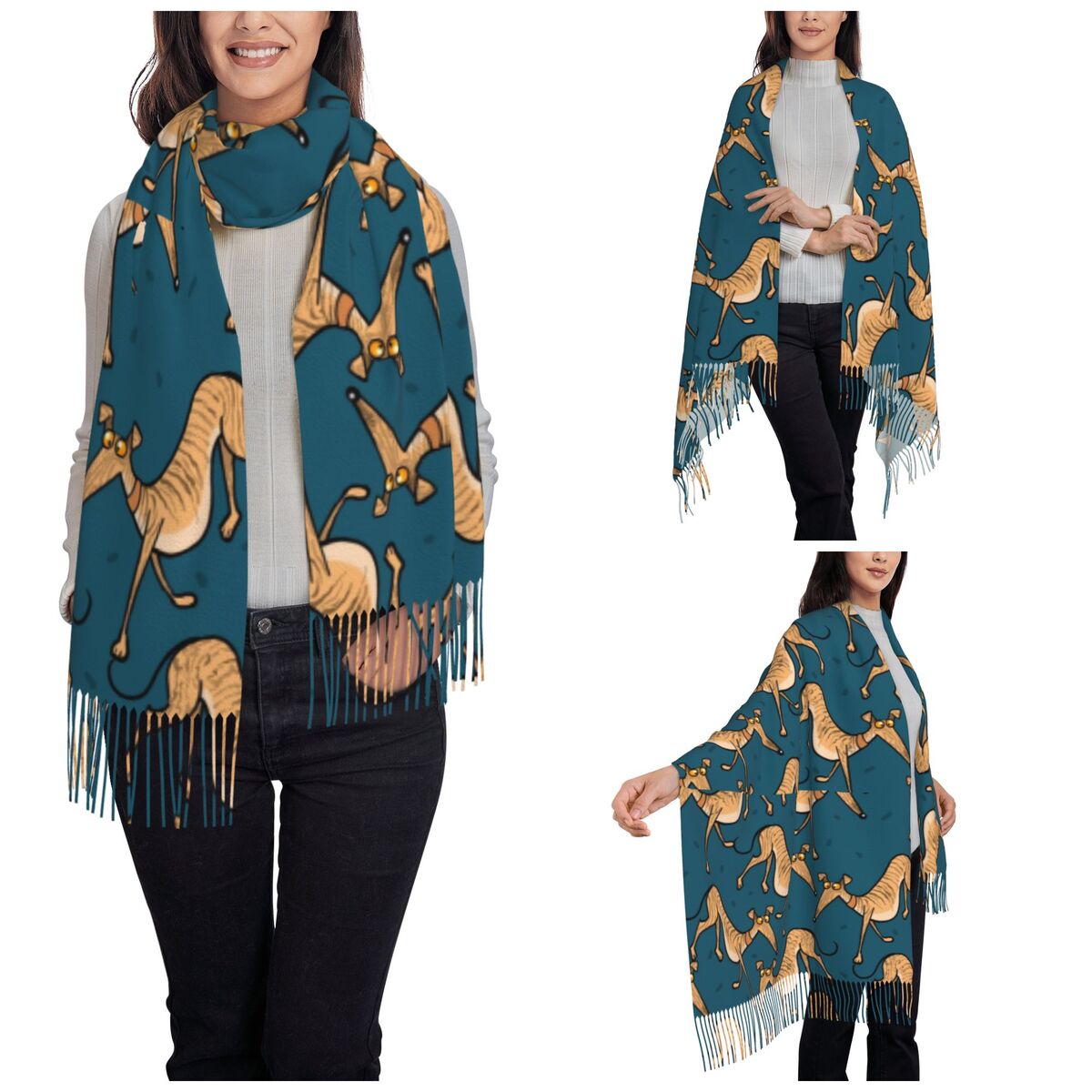 Greyhound Whippet Lurcher Dog  - Pashmina Wrap Large avis et prix