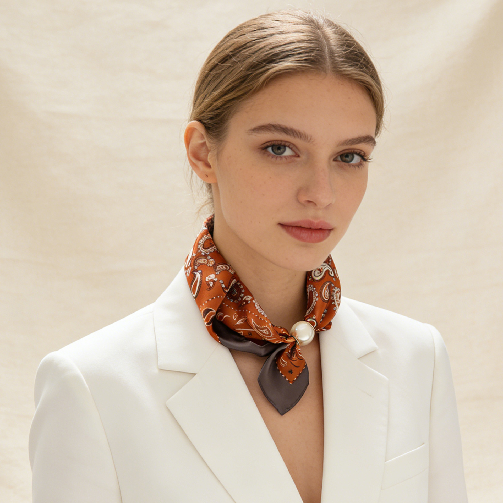 Scarf Chain Silk Lazy Magnetic - Ascot Neck Scarf avis et prix