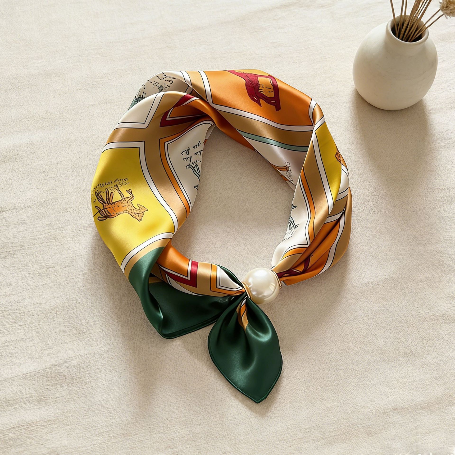 Scarf Chain Silk Lazy Magnetic - Ascot Neck Scarf avis et prix