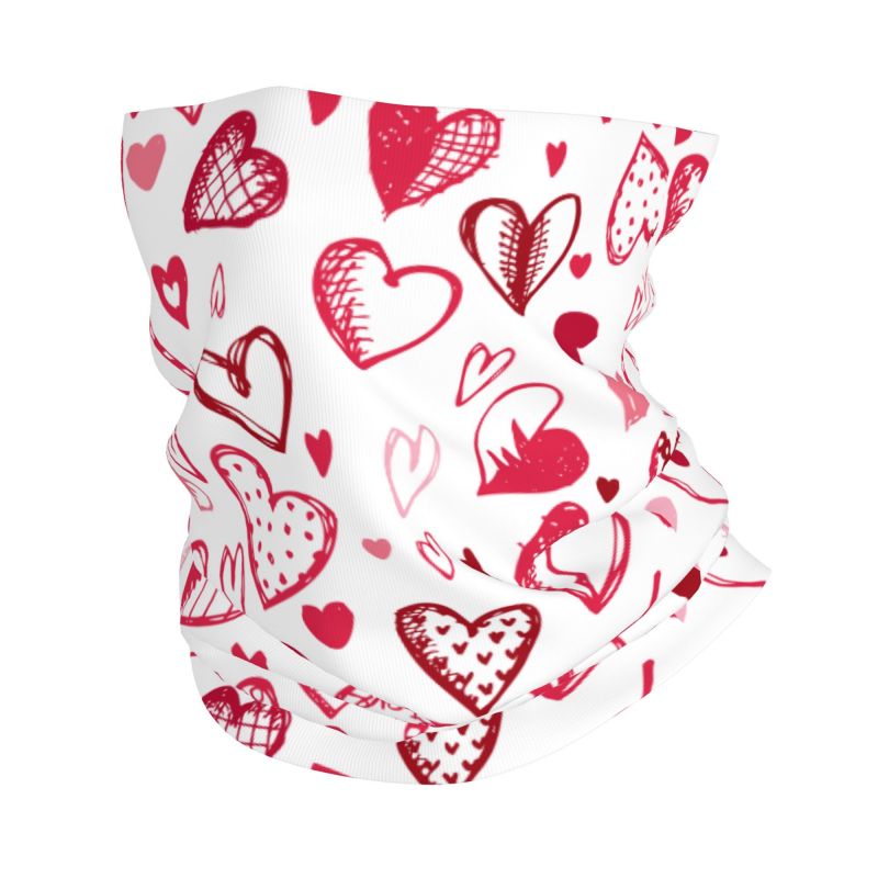 Pink Red Love Hearts Bandana N - Neck Warmer Tube avis et prix