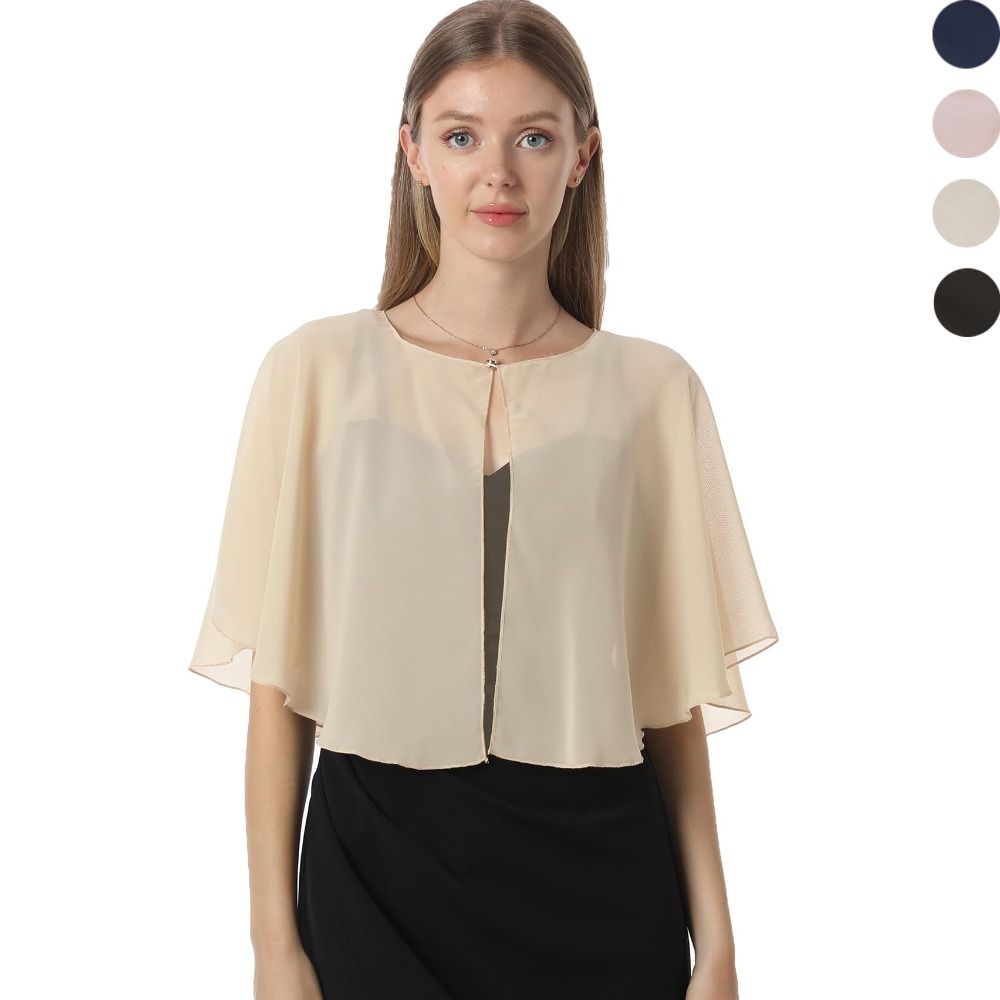 Vintage Sheer Chiffon Capelet  - Stole Wedding Shawl avis et prix