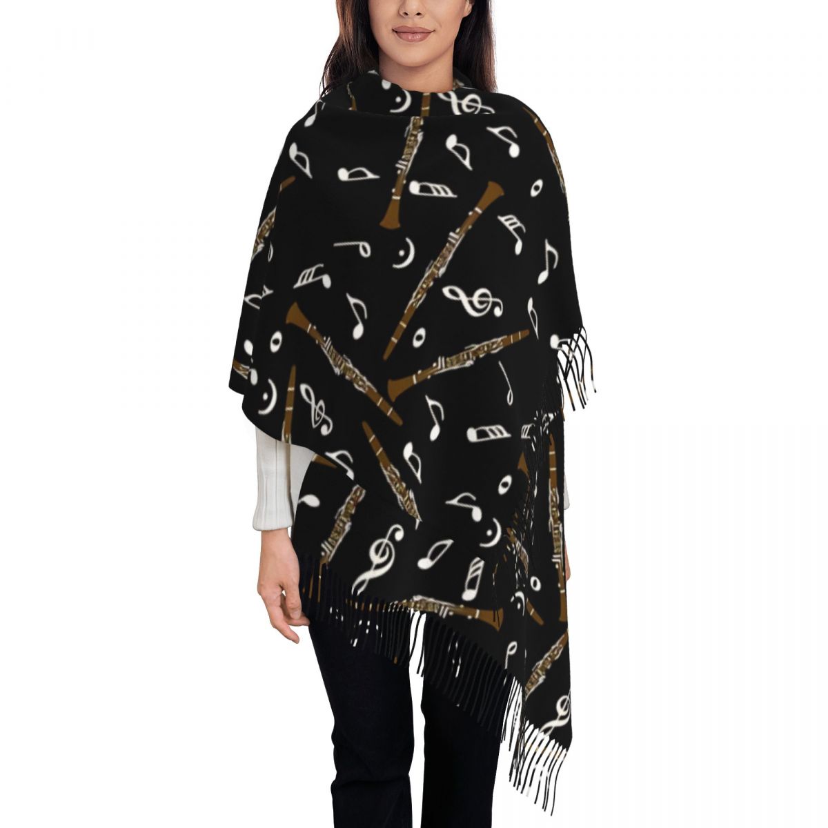Womens Scarf with Tassel Clari - Pashmina Wrap Large avis et prix
