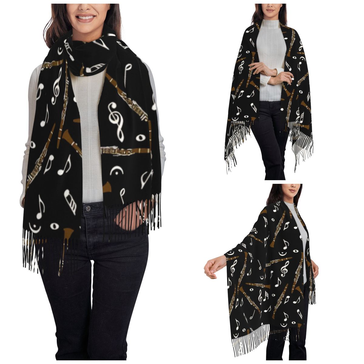 Womens Scarf with Tassel Clari - Pashmina Wrap Large avis et prix
