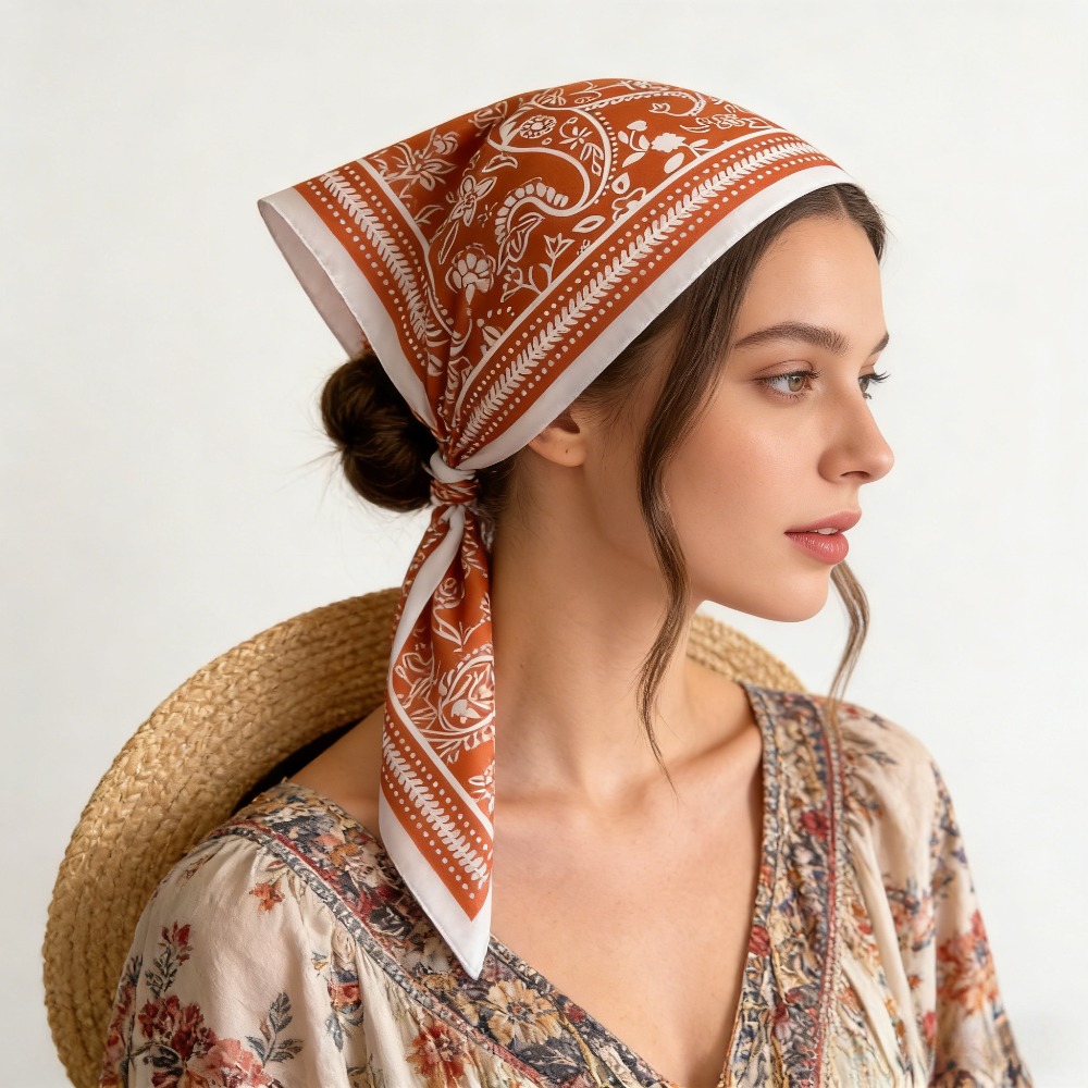 1Pc cashew print fashion silk  - Silk Neck Scarf avis et prix