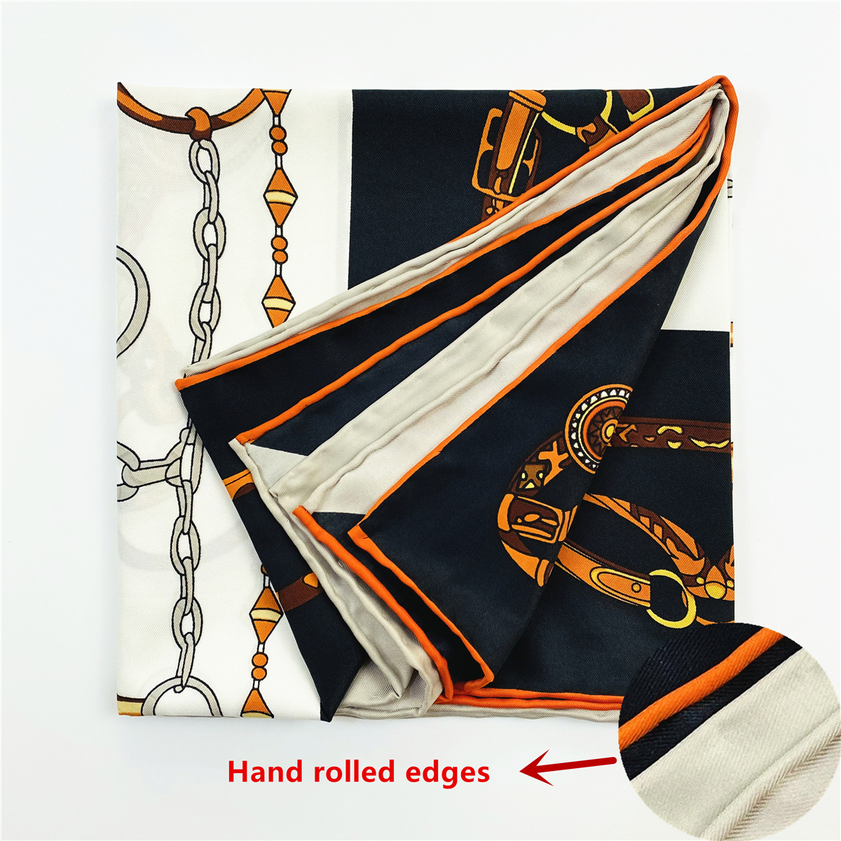 90cm Luxury Rope Tassels Twill - Silk Neck Scarf avis et prix