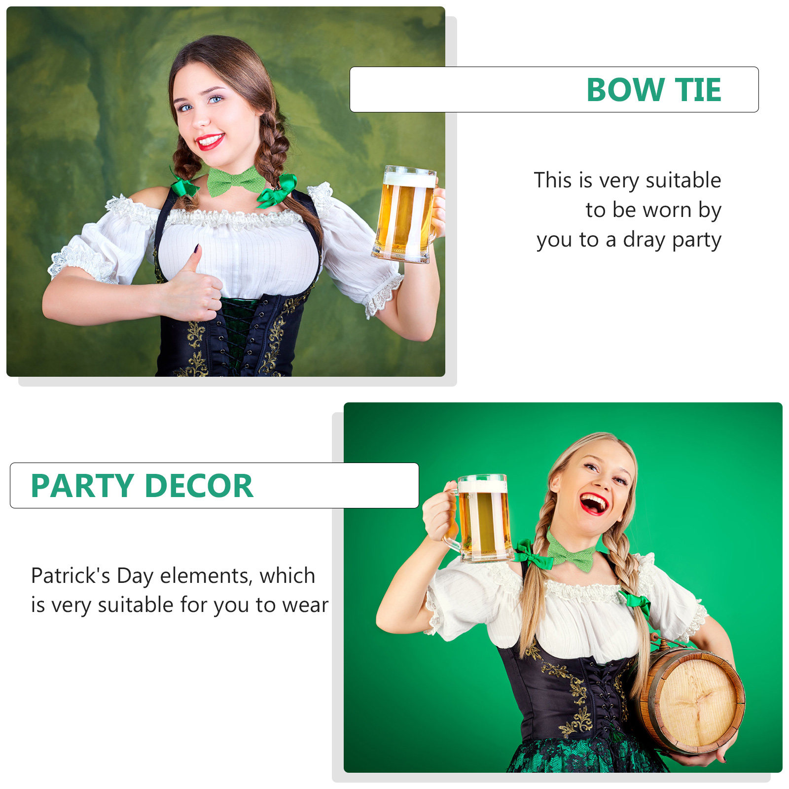 2Pcs Kids Bowtie Set St Patric - Bow Tie Pre Tied avis et prix