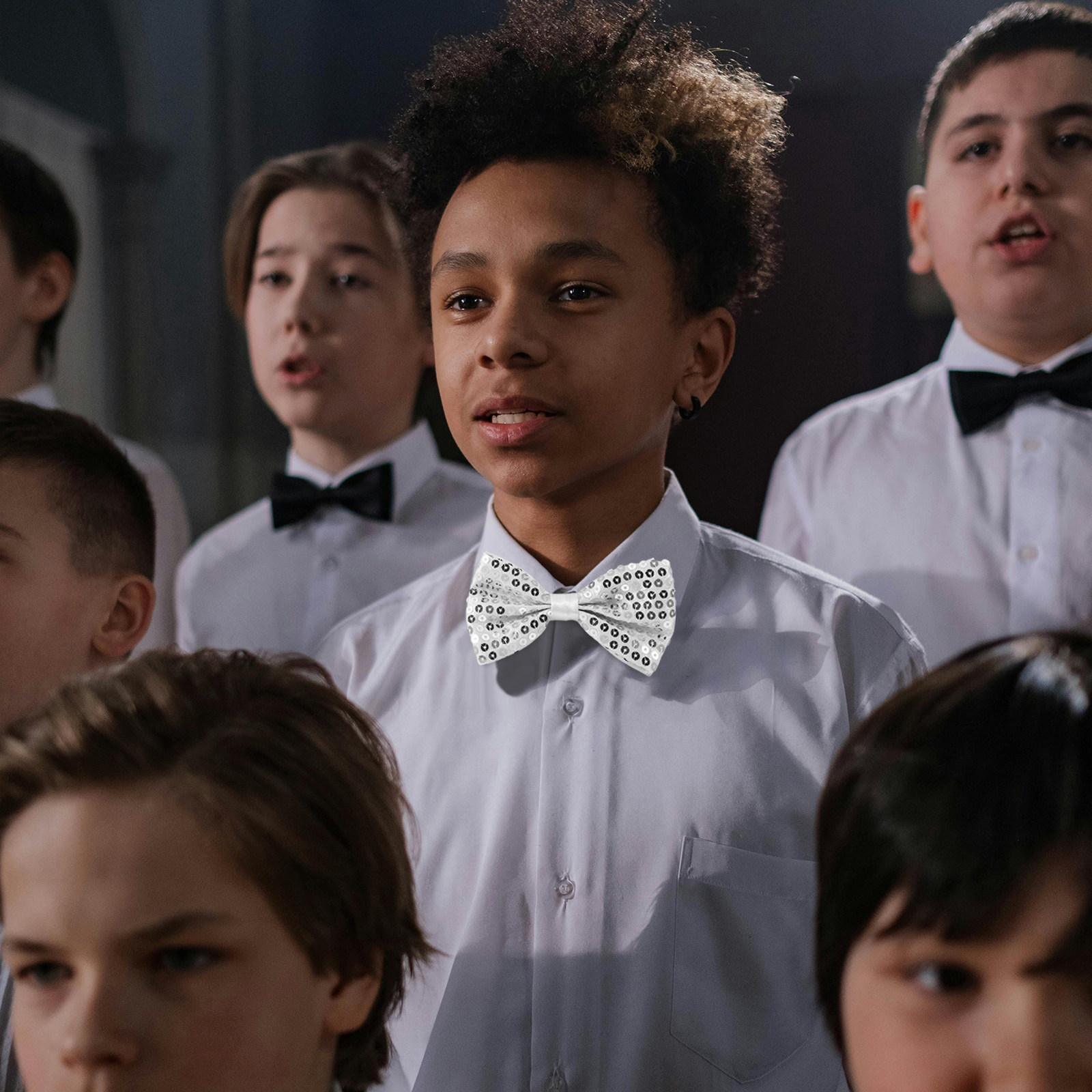 5Pcs Sequin Bow Ties for Kids  - Bow Tie Pre Tied avis et prix