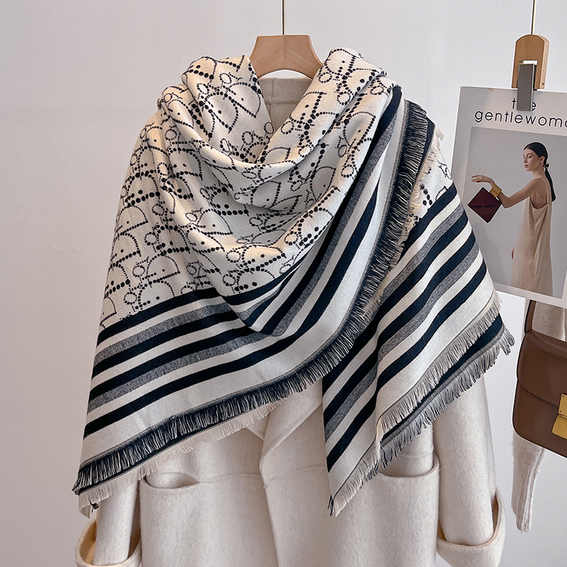 Elegant Striped Design Scarf I - Woven Scarf Blanket avis et prix