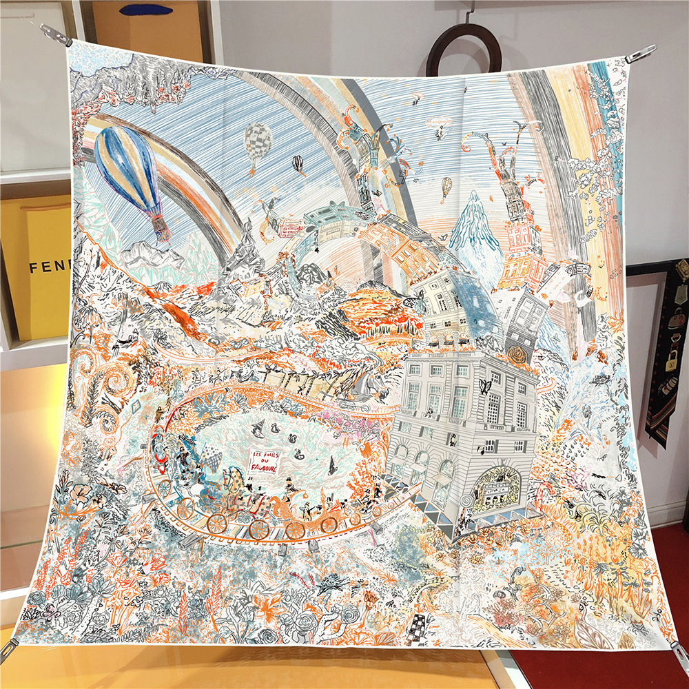 New 90cm Luxury Brand Square S - Silk Neck Scarf avis et prix