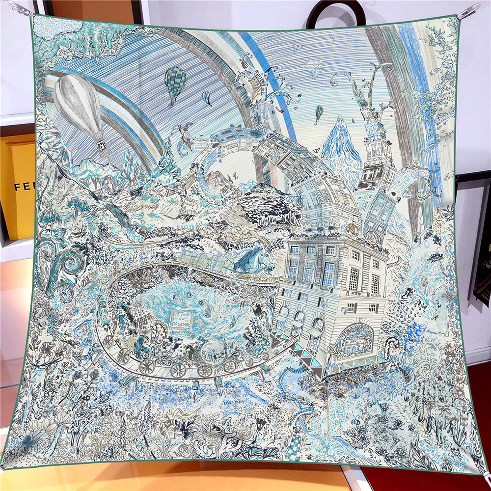 New 90cm Luxury Brand Square S - Silk Neck Scarf avis et prix