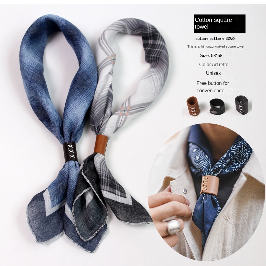 Men's Square Scarf with Button - Ascot Neck Scarf avis et prix